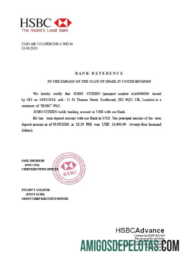 Referência HSBC do Reino Unido baixar para verificação